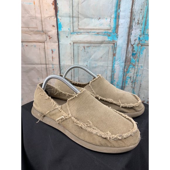Crocs Mens Santa Cruz Slip On Canvas M8 Khaki - Picture 1 of 9